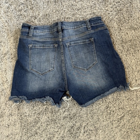 Lot of 3 Pairs Zenana Denim Hi Rise Dark Wash Cutoff Shorts Women's Size XL - Picture 3 of 12